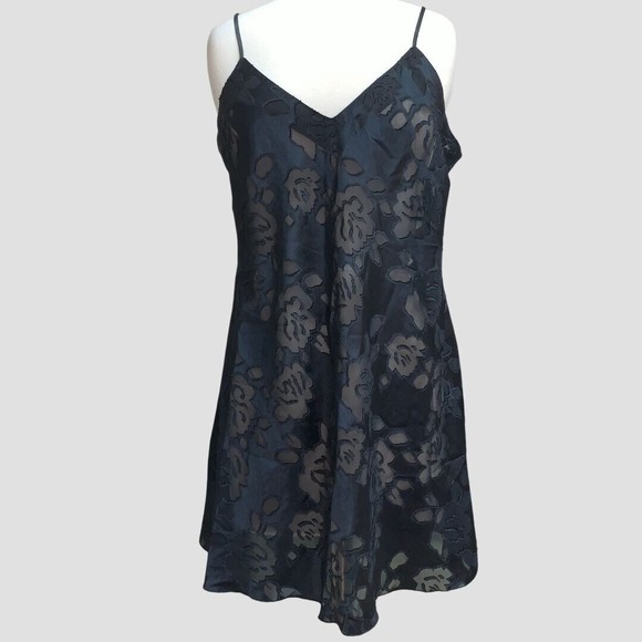 Victoria’s Secret Vintage Gold Label Slip LBD Teddy Lingerie Dress Sheer L - Picture 1 of 9